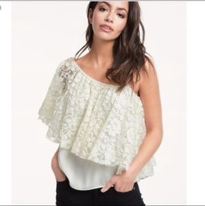 NWT Ella Moss Lace One Shoulder Top